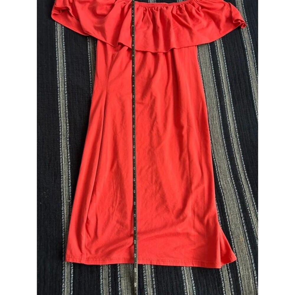 Lily's Red Off Shoulder Ruffle Mini Dress - Picture 4 of 5